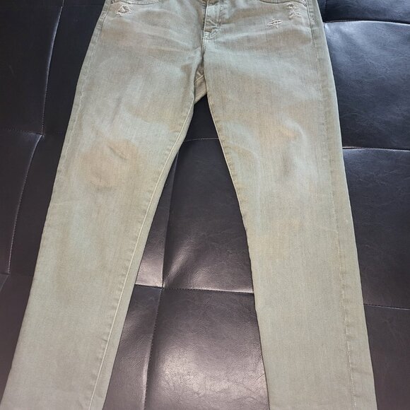 AG Ex boyfriend Slouchy Slim Jeans in Olive Green - Picture 2 of 11